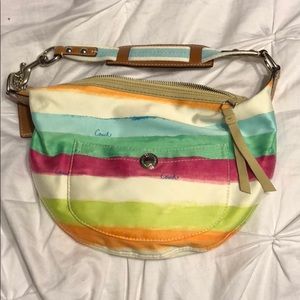 Coach Multicolor Stripe Shoulder Bag | Y2K Vibes ✨